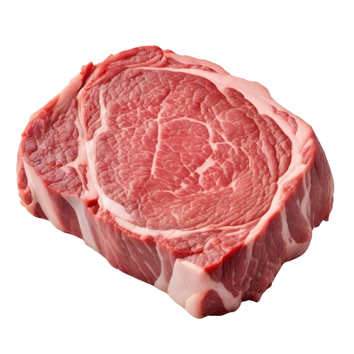 Beef rib eye steak lip-on