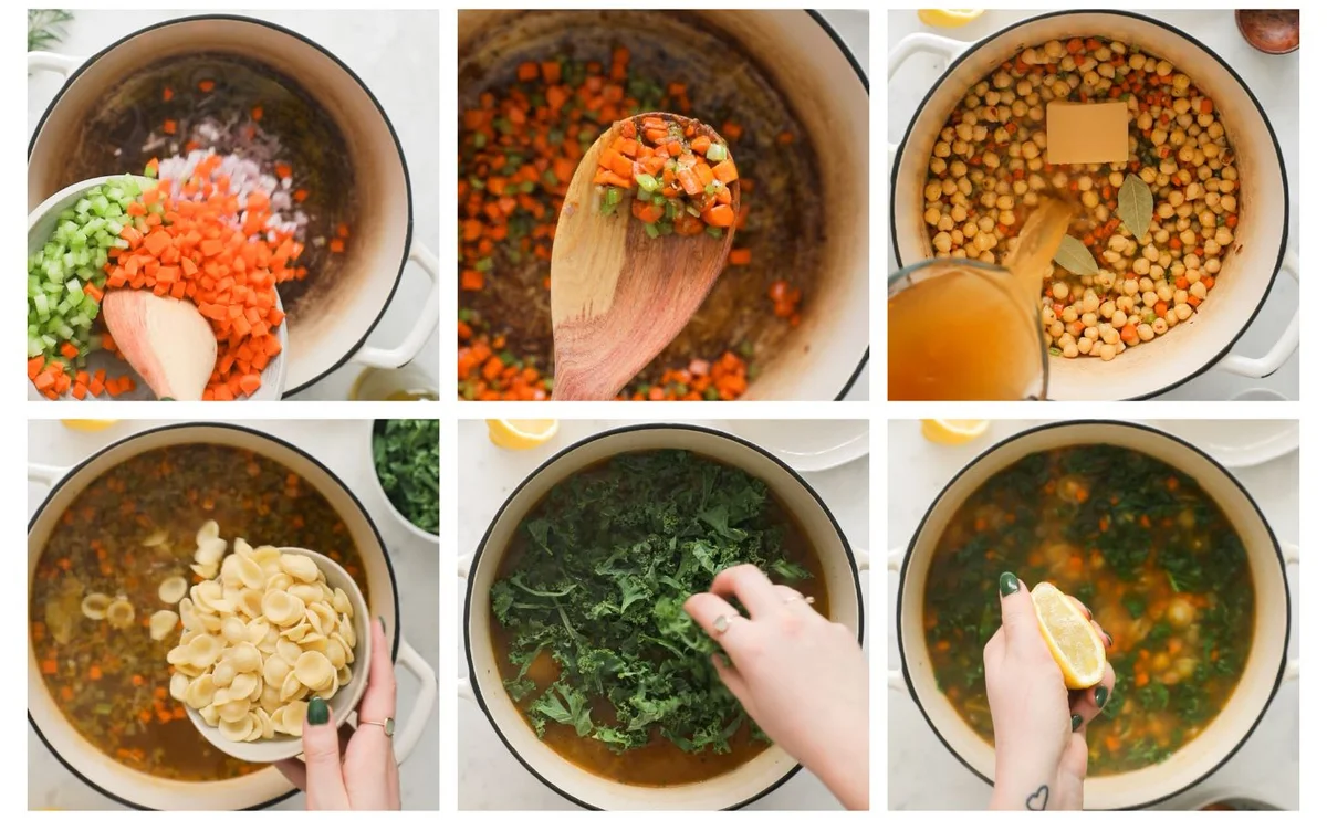 Lemony Chickpea Soup With Parmesan & Pasta
