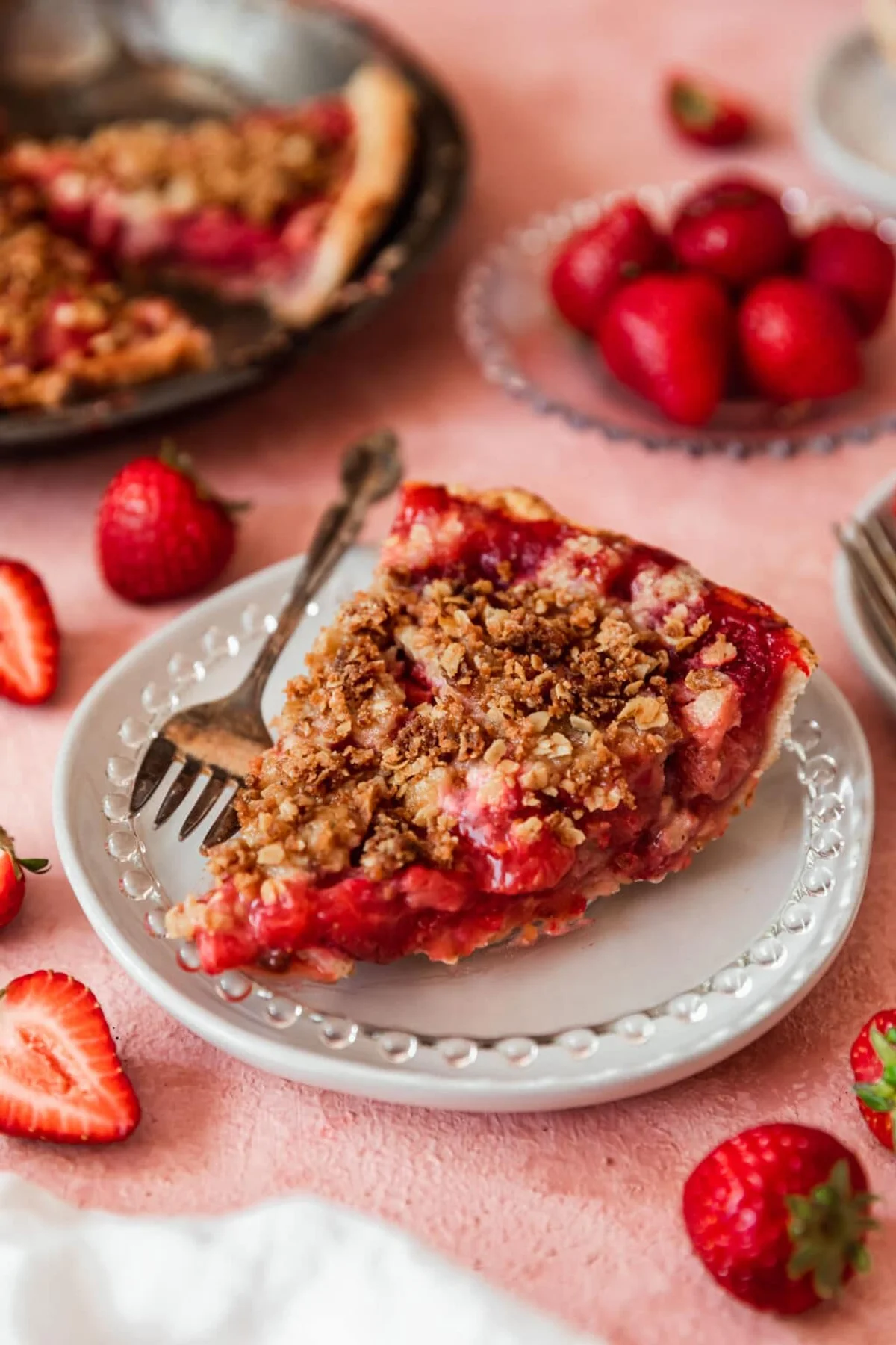 Brown Butter Strawberry Crumble Pie