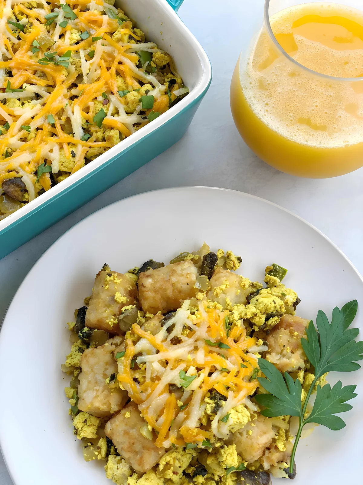 Tofu Scramble Tater Tot Casserole