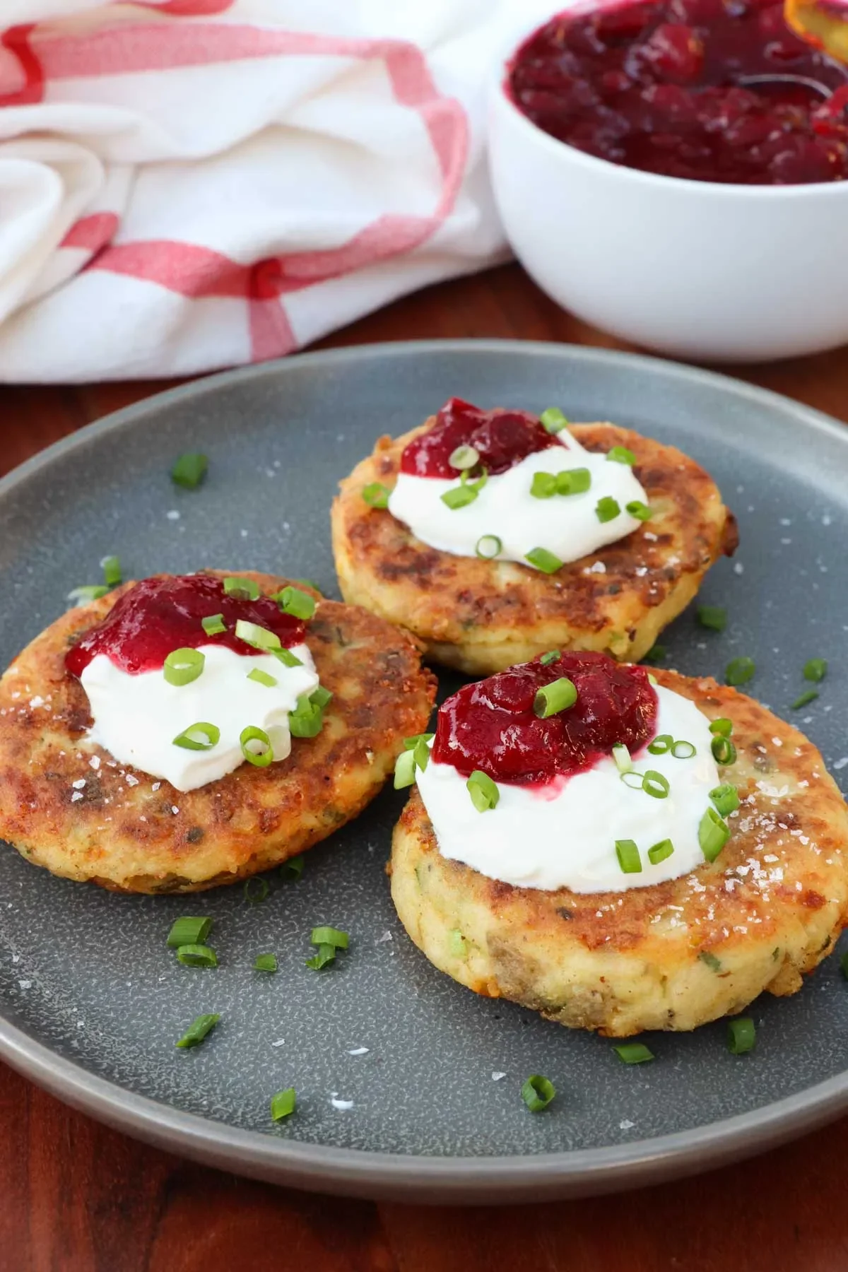 Loaded Mashed Potato Cakes with Leftover Turkey and Sides