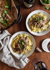 Beef Stroganoff With Shallots & Brandy