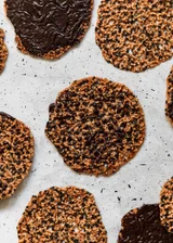 Sesame Lace Cookies With Dark Chocolate