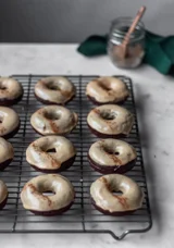 Chocolate Donuts With Masala Chai Glaze