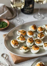 Spicy Deviled Eggs With Crispy Shallots