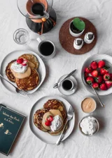 Poppy Seed Pancakes + Blood Orange Curd