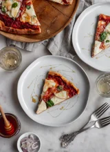 Pizza With Soppressata, Basil, & Hot Honey
