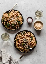 Bucatini Carbonara With Sausage & Greens