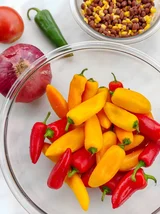 Vegan Mini Sweet Pepper Nachos