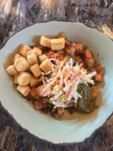 Chili-Spiced Crispy Fried Tofu Bowl with Green Onion Vinaigrette (Satu'li Canteen Copycat)