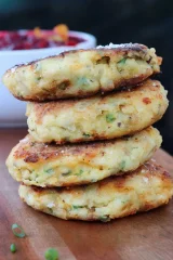 Loaded Mashed Potato Cakes with Leftover Turkey and Sides