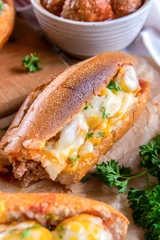 Crockpot BBQ Meatball Subs