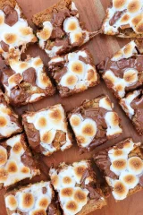 S’mores Cookie Bars with Brown Butter and Toasted Marshmallows