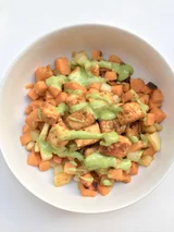 Chili-Spiced Crispy Fried Tofu Bowl with Green Onion Vinaigrette (Satu'li Canteen Copycat)