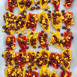Vegan Mini Sweet Pepper Nachos