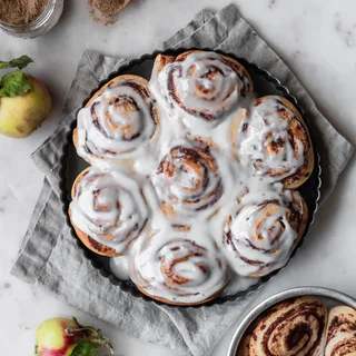Apple Butter Cinnamon Rolls With Brown Butter Frosting