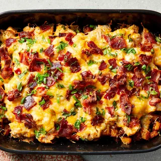 Buffalo Chicken and Roasted Potato Casserole