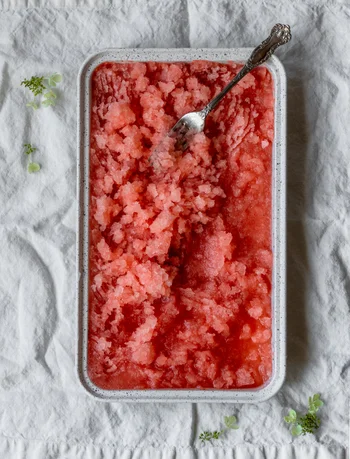 Strawberry Aperol Spritz Granita