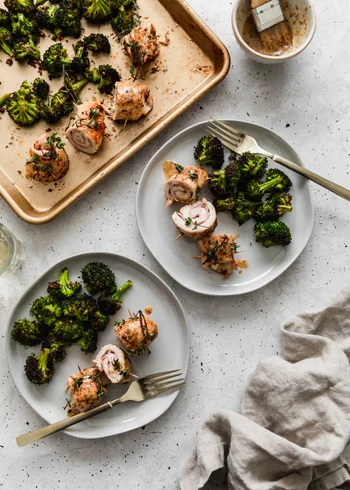 Sheet Pan Chicken Cordon Bleu With Dijon Sauce