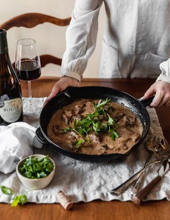 Beef Stroganoff With Shallots & Brandy