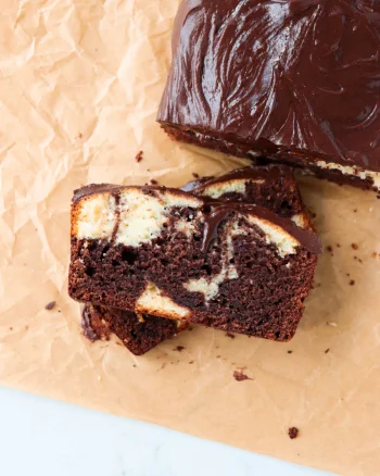 Marbled Pound Cake with Chocolate Icing