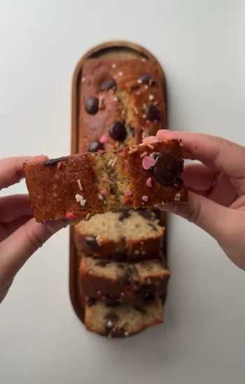 Chocolate Chip Banana Bread Valentines Edition