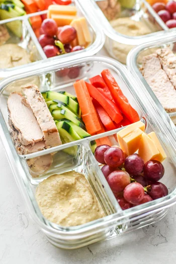 Chicken & Hummus Plate Lunch Meal Prep