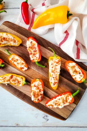 Cream Cheese Stuffed Mini Peppers with Bacon
