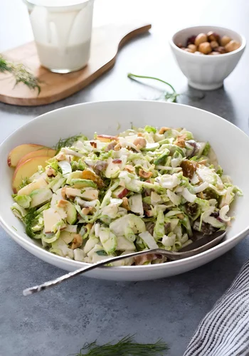 Creamy Shaved Brussels Sprout Salad