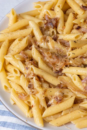 Caramelized Shallot Pasta with Gruyere