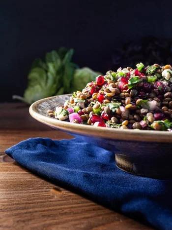 Lentil Salad with Feta and Pomegranate