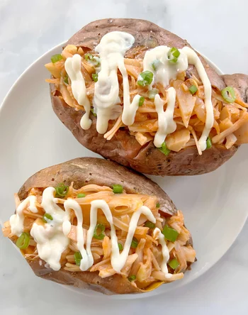 Vegan Stuffed Sweet Potatoes with Jackfruit