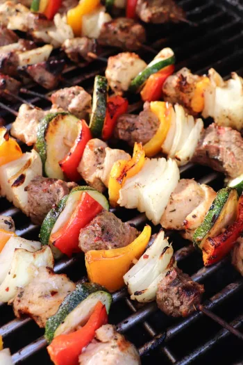 Chicken and Steak Kabobs with Italian Dressing Marinade