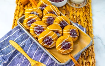 Gingerbread Thumbprint Cookies with Cranberry Sauce