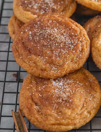 Brown Butter Pumpkin Snickerdoodle Cookies