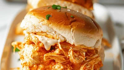Slow Cooker Buffalo Chicken Sliders