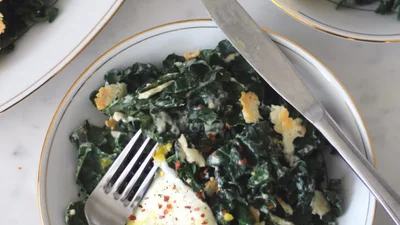 Kale Salad With Greek Yogurt Caesar Dressing