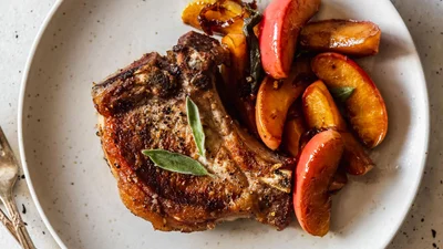 Apple Pork Chops With Bourbon & Sage