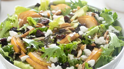 Pear Salad with Feta and Cranberries