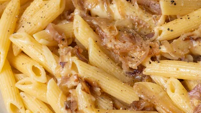 Caramelized Shallot Pasta with Gruyere