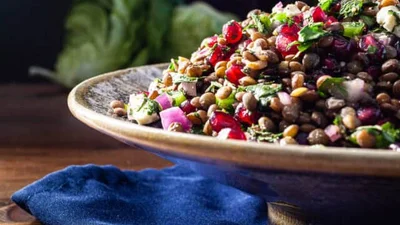 Lentil Salad with Feta and Pomegranate