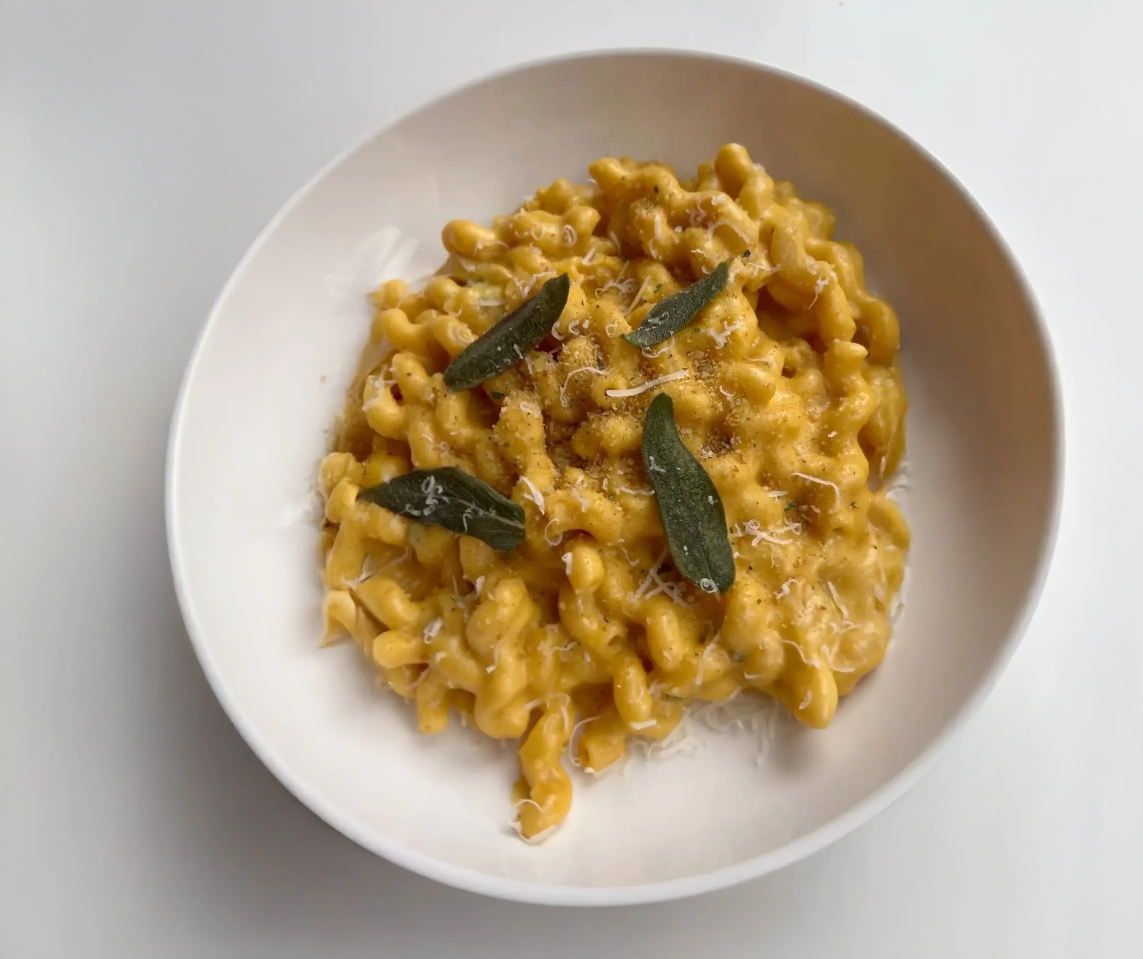 Cheesy Butternut Squash Pasta with Sage